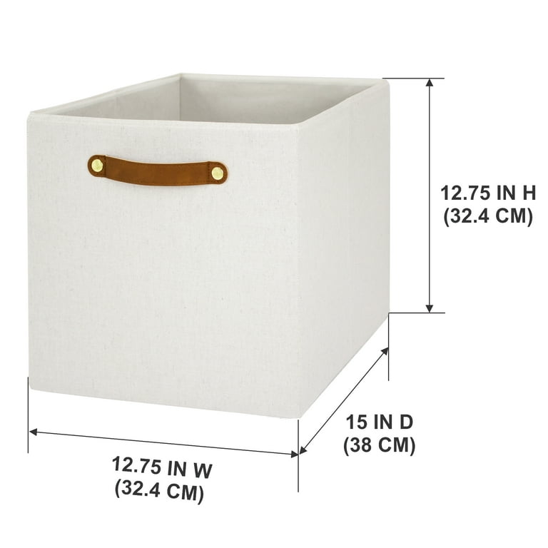 Collapsible Fabric Cube Storage Bin In Vanilla photo 2