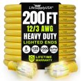 thumbnail image 1 of Cable de alimentación LifeSupplyUSA 61 m 12/3 AWG impermeable con luz, 1 of 8