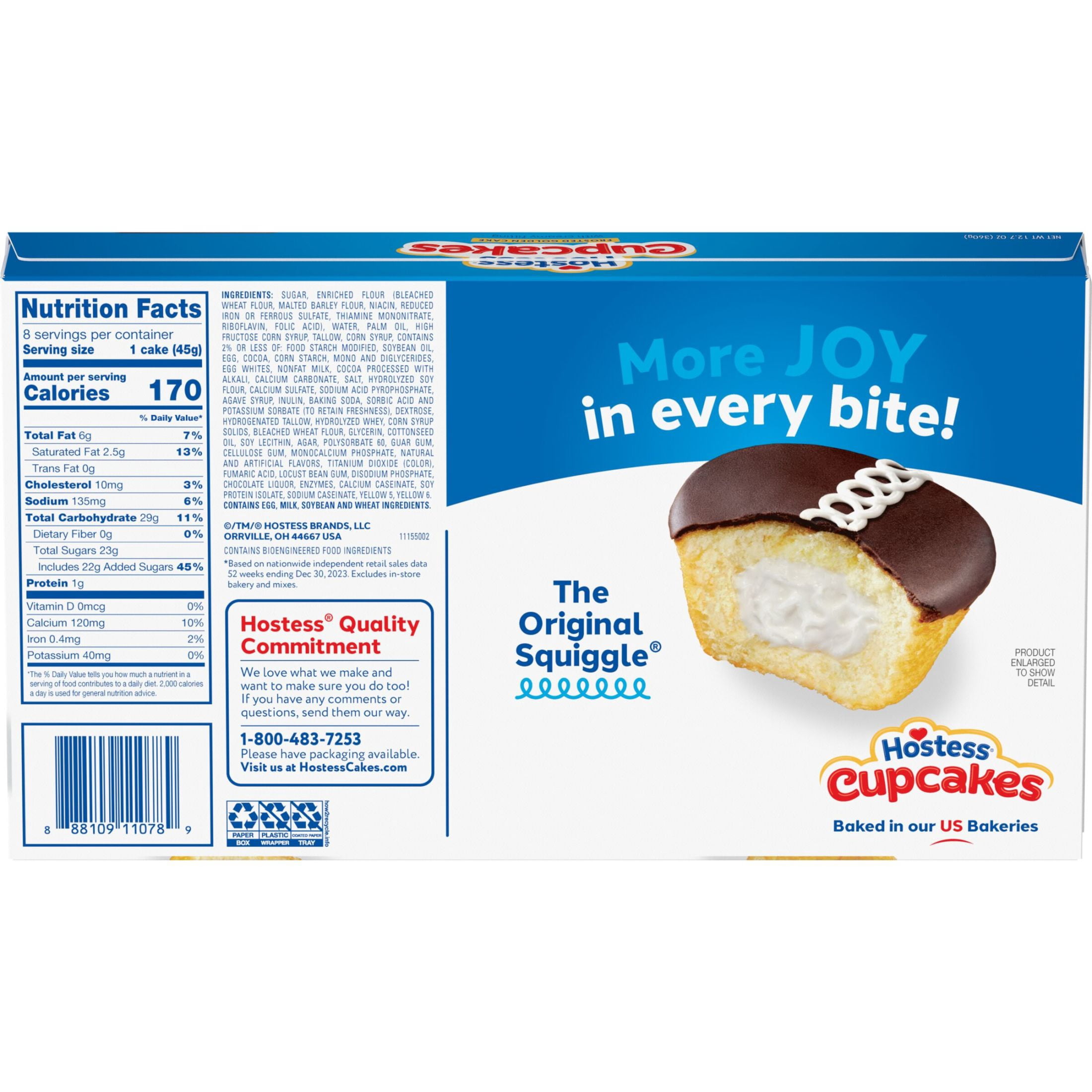 (3 pack) Hostess Cupcakes, Golden Snack Cakes, 12.7 oz Box (8 Count)