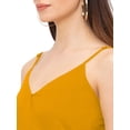 thumbnail image 4 of eloria Women's Georgette Summer Casual Split V Neck Sleevless Long Dress With Tie, Color : Dark Yellow | Size : L, 4 of 6