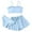 Blue, variant on Quaouag 3 Piece Tween Girls Swimsuit Ruffle Sleeveless Athletic Tankini Sport Swimwear with Swimming Skirt