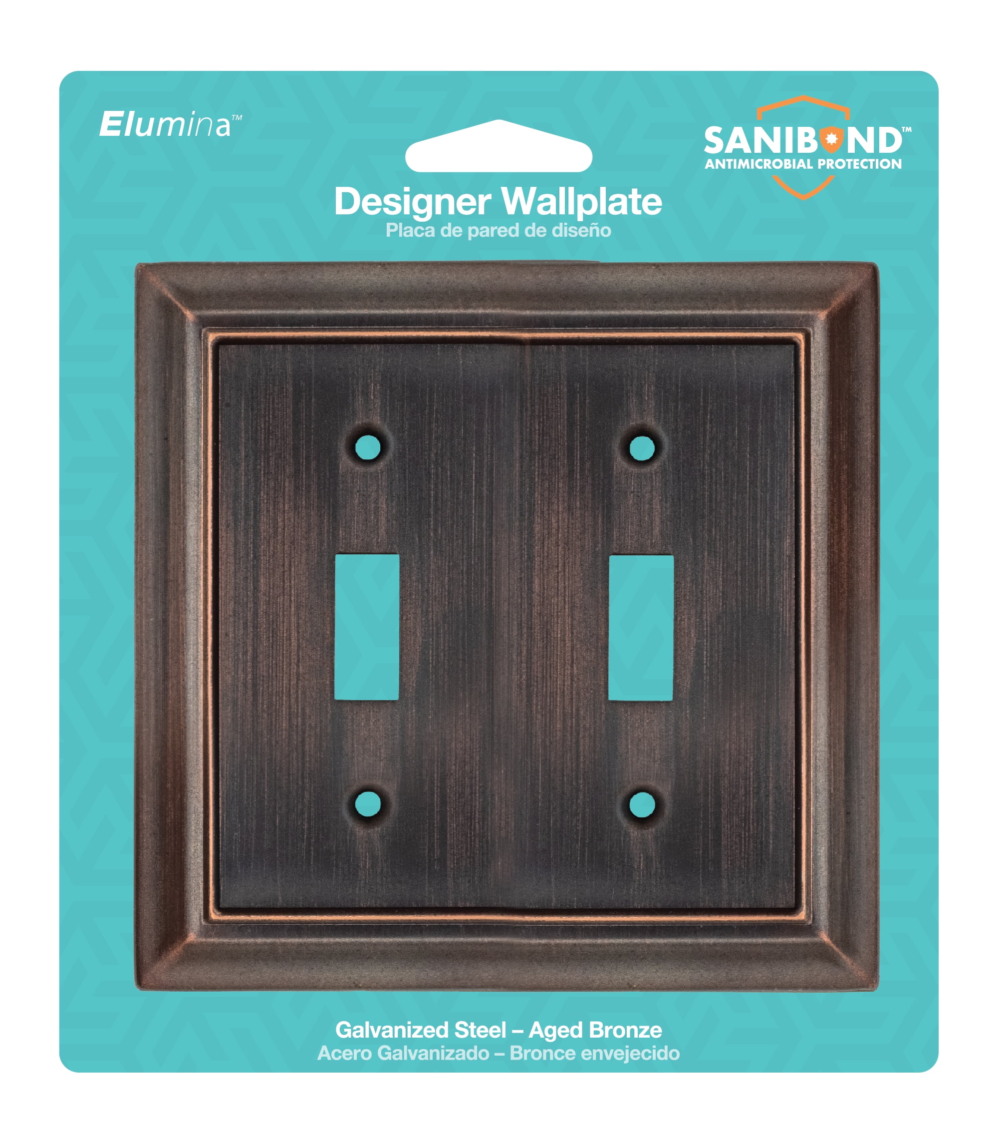 Elumina 150TTDBNB Sydney Aged Bronze Steel 2 Toggle Standard 5 in. Tall Wallplate