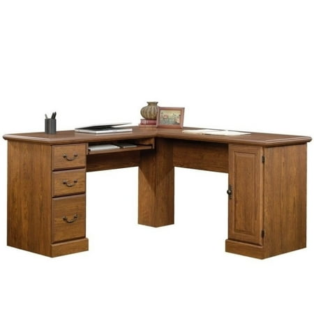 Sauder Orchard Hills Corner Computer Desk, Milled Cherry (Solid Wood Computer Desk Best Price)
