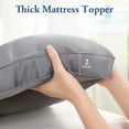 thumbnail image 4 of LBR02M Extra Thick Mattress Topper, Cooling Mattress Pad Cover with 8-21" Deep Pocket, Overfilled Down Alternative Filling, Full, Gray, 4 of 7