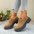thumbnail image 5 of Domzle Loafers for Womens Dress Shoes Slip on Loafers Platform Business Casual Non-Slip for Daily Office Work Dressy Heeled Chunky Sole Brown, 5 of 7
