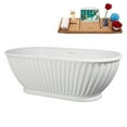 thumbnail image 2 of 67" Streamline B-484-217-WH Soaking Matte White Freestanding Tub and Tray With Internal Drain in Glossy White, 2 of 10