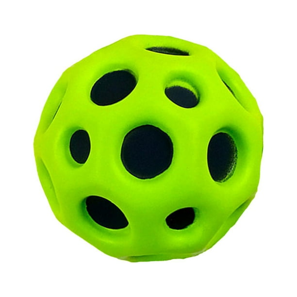 Pelota saltarina, pelota saltarina, pelota porosa ligera de 2,8 pulgadas con agujero para niños y Verde