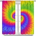thumbnail image 4 of Rainbow Tie-Dye Curtains, Boho Colorful Mandala Spiral Hippie Abstract Art Prints Blackout Rod Pocket Window Treatments Drapes for Bedroom Living Room Kitchen42x63in, 4 of 6