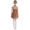 thumbnail image 2 of TSSOE Kids Girls Lyrical Modern Dance Dress Sleeveless Backless Leotard Dress Performance Costume Dusty Pink 12, 2 of 7