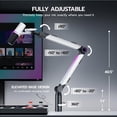 thumbnail image 5 of ARES WING RGB Microphone Boom Arm with Volume Control Knob, Adjustable Aluminum Mic Arm Desk Mount, 3/8” to 5/8” Adapter, Suspension Scissor Stand for Gaming, Streaming, Podcasting, 5 of 10