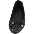 thumbnail image 2 of ABSOLUTE FOOTWEAR Womens Slip On Casual Party Glittery Ballerina Style Pumps Dolly Shoes - Black - US 5, 2 of 7