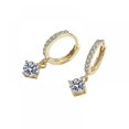 thumbnail image 1 of Pendientes de aro chapados en oro, colgante de cuatro puntas de circón microset de plata S925, joyería para mujer, los mejores regalos para mujeres Feliz Sencillez, 1 of 3