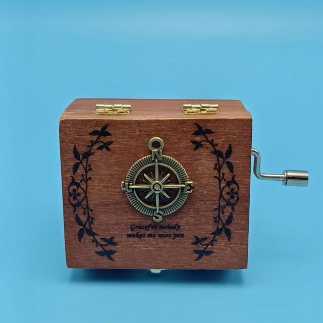 Caja de música de madera exquisita vintage, regalo de cumpleaños creativo para estudiantes, regalo artesanal