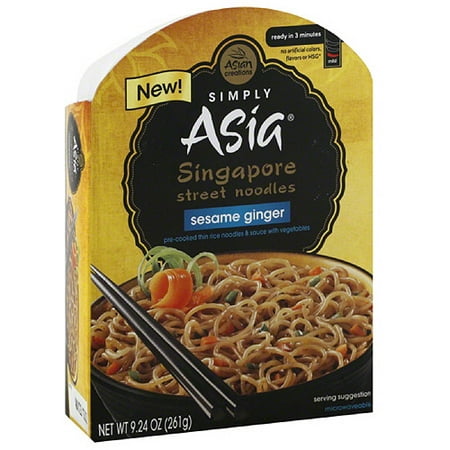 Simply Asia Asian Creations Singapore Street Sesame Ginger Noodle Bowl, 9.24 oz, (Pack of