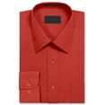 thumbnail image 2 of Men's Long Sleeve Regular Fit Button Up Pocket Solid Standard Cuff Dress Shirt, 2 of 2