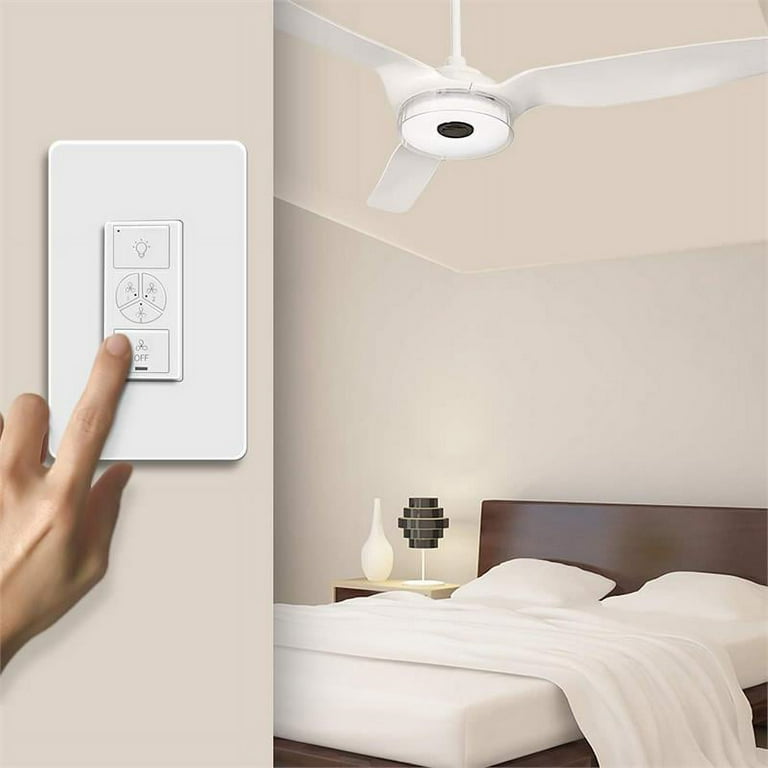 Carro Home Pioneer 4.75 2-Gang Modern Plastic Ceiling Fan Smart Switch in White