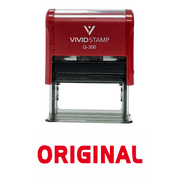 Vivid Stamp Original Self Inking Rubber Stamp (Red Ink) - Large