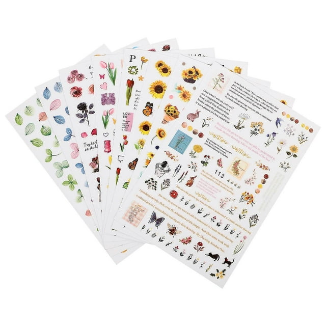 Sunflowers Nail Art Stickers for Decoration with 8 Sh