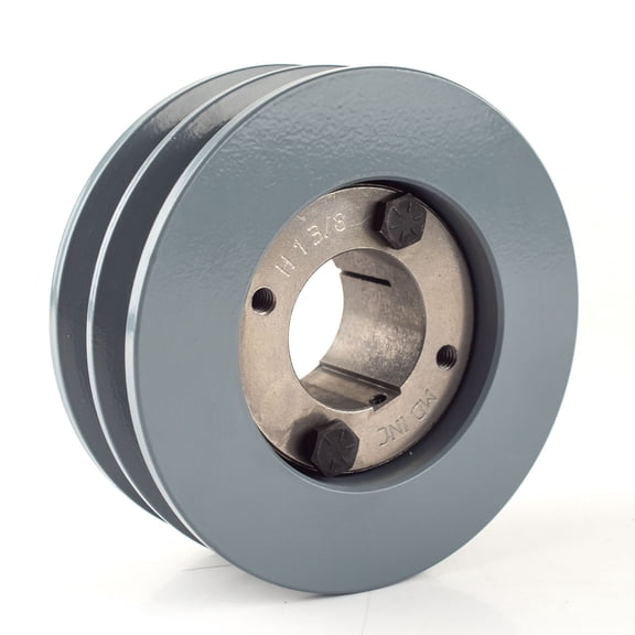 Masterdrive Cast Iron 4.5" Dual Groove Pulley Belt B Section 5L with 1-3/8" Sheave Bushing 2BK47H