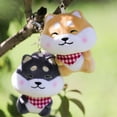 thumbnail image 4 of Cute Plush Toy Keychain - Adorable Shiba Inu Design With Soft Fur And Checkered Scarf - For Backpacks Bags Keys Daily Use, 4 of 6