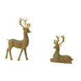 thumbnail image 3 of QSTDGVPW 1 pair reindeer deer figurines shelf decor versatile desktop collection tabletop Golden, 3 of 9
