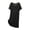 Black, variant on Women's Short Sleeve Nightgown Crew Neck Ruffle Cuff Polka Soft Comfortable Loose Midi Breathable Cute Loungewear Dress Black XXL