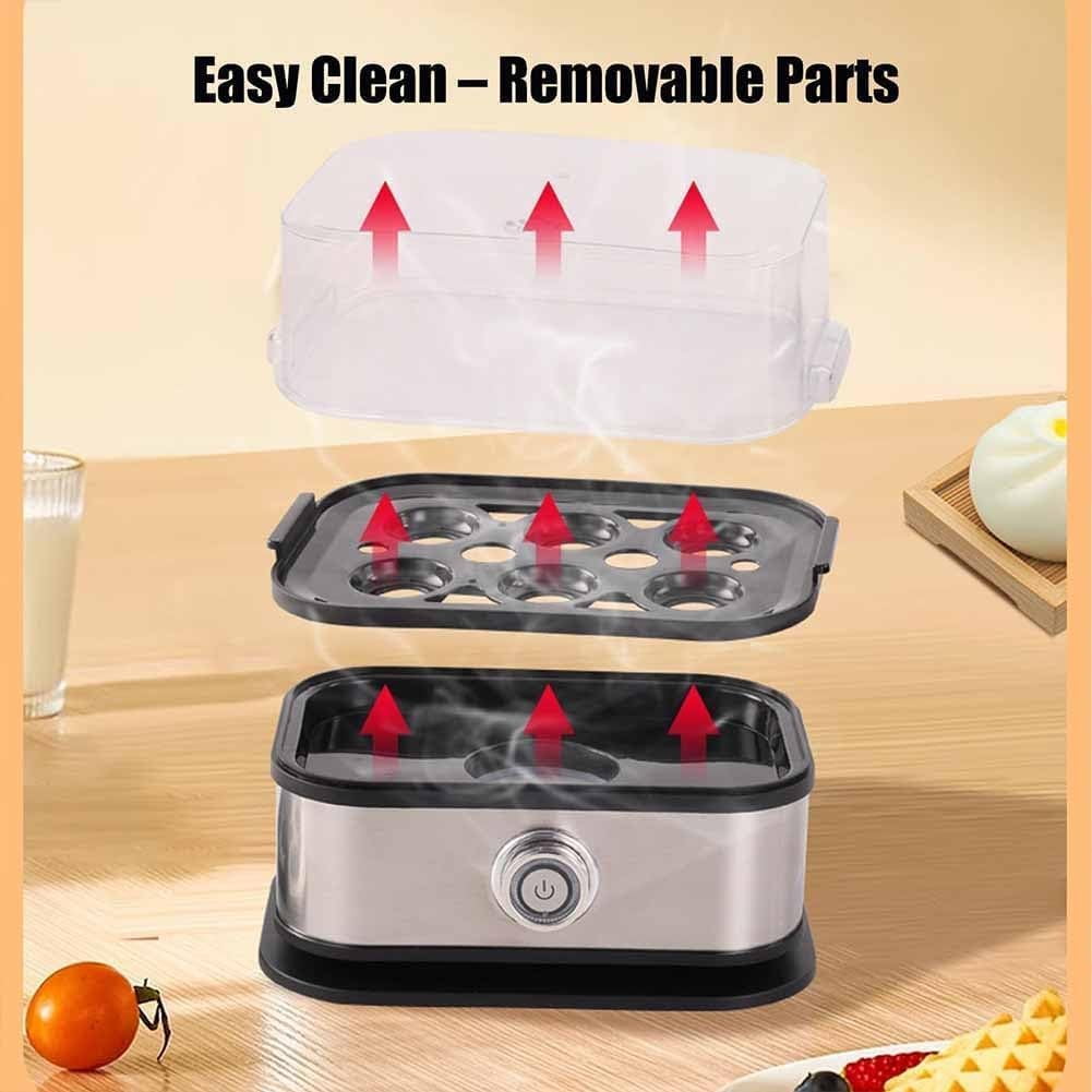 Automatic Rapid Egg Cooker,2026 New Egg Boiler for Hard Boiled Eggs,6-Egg Electric Egg Cooker - Auto Shut-Off, Boil-Dry Protection, Hard, Medium for Home Kitchen