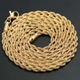 thumbnail image 2 of Stainless Steel Twisted Rope Chain Gold Necklace Men Women 2/2.5/3/4/5/7/9/mm, 2 of 5