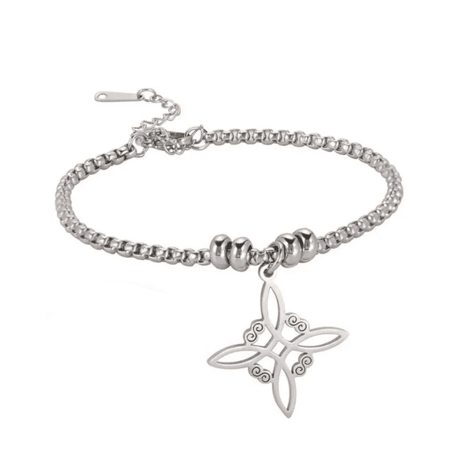Pulsera Nudo Bruja Acero Inoxidable Malubero Plata