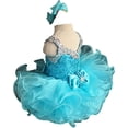 thumbnail image 2 of Jenniferwu G037B Infant Toddler Baby Newborn Little Girl's Pageant Party Birthday Dress Blue Size 12-18M, 2 of 4