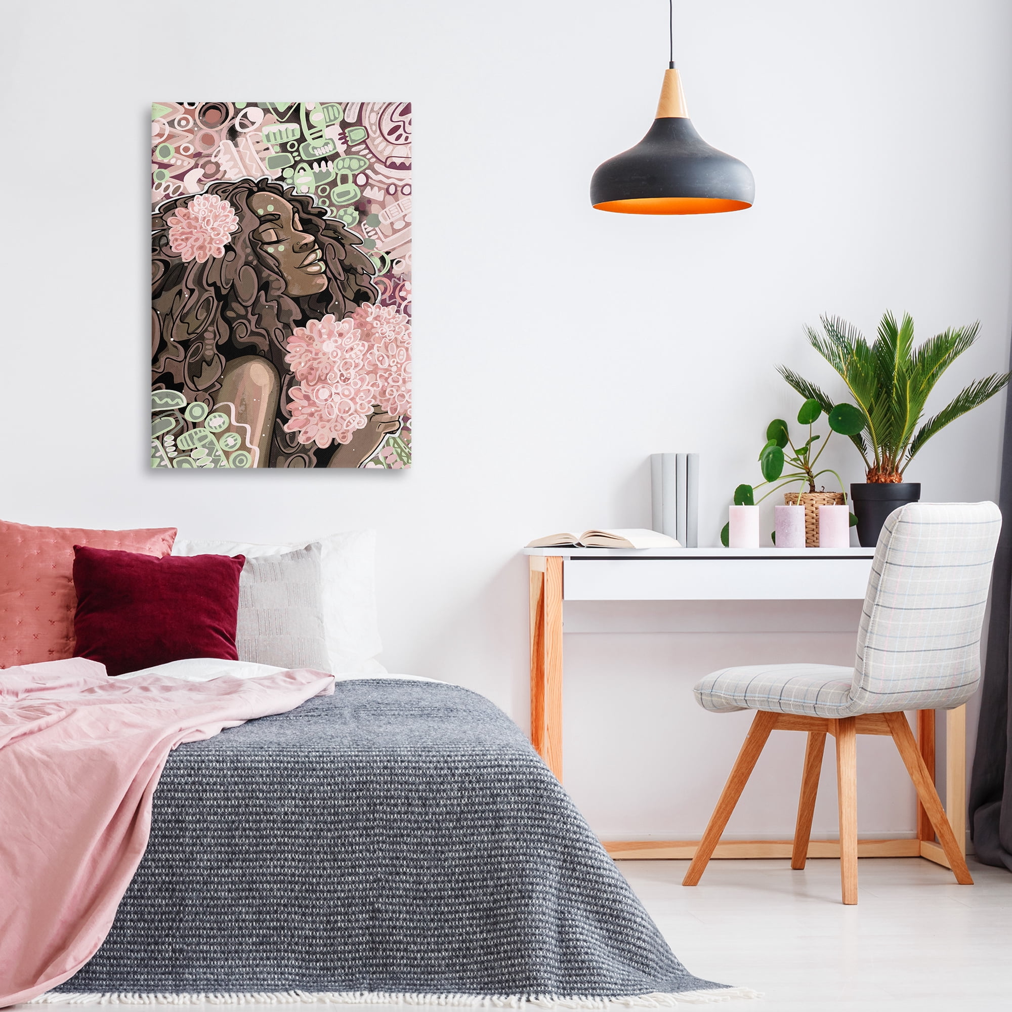 Stupell Industries Expressive Patterned Woman Novelty Painting Gallery Wrapped Canvas Art Print Wall Art, 24 x 36