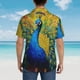 thumbnail image 4 of Balery Peacocks Camisas hawaianas de manga corta para hombre, camisas playeras de corte holgado, camisas de vacaciones con botones,Medium, 4 of 7