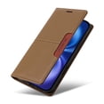thumbnail image 5 of For iPhone 16 Plus Flip Wallet Phone Case,[RFID Blocking]PU Leather Magnetic Folio Cover,With Card Slots,Flip Folding Kickstand,Shockproof TPU Anti-fall Rugged Phone Case Cover,Brown, 5 of 9