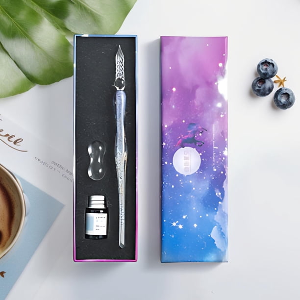 Oficina y papelería Juego de bolígrafos de cristal con forma de estrella Bolígrafo de cristal Pluma de inmersión Papelería Regalo Bolígrafo 10 ml a Bolígrafo