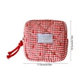 thumbnail image 3 of Mini Fabric Pouch,Quilted Cotton Period Accessory Bag Smooth Zipper Portable Lightweight Organizer,Small Item Storage For Campus Daily Commute Gym Outdoor Trip(Red), 3 of 7
