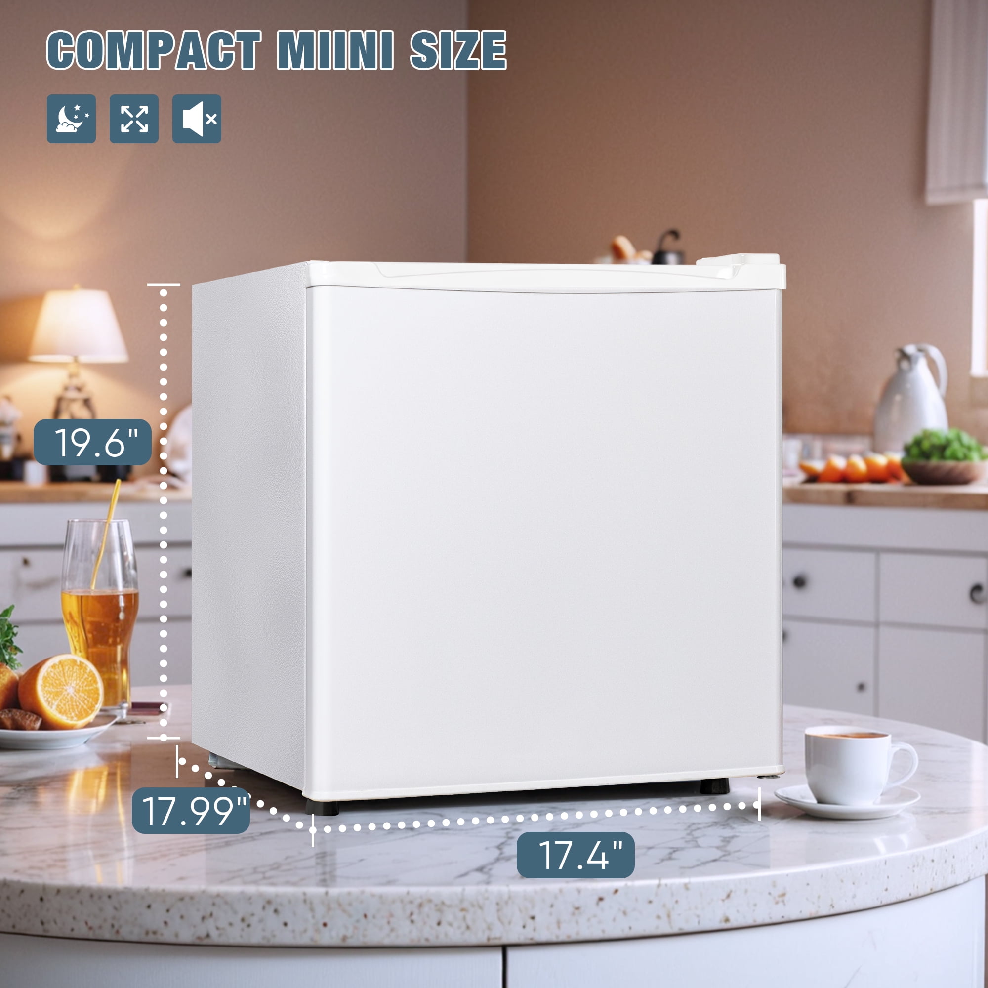 1.7 Cubic Ft. Compact Refrigerator Energy Saving Single Door Mini Fridge with Freezer,Adjustable Thermostat,Bedroom,Office, Dorm.