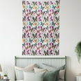 thumbnail image 4 of Butterfly Tapestry, Sixties and Seventies Inspired Complex Image with Floral Elements and Butterflies, Wall Hanging for Bedroom Living Room Dorm Decor, 40W X 60L Inches, Multicolor, by Ambesonne, 4 of 5