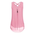 thumbnail image 2 of Verano de las mujeres Tank Tops corto cremallera hueco blusa Sexy cuello V sólido señoras Tops ropa Casual más el tamañopangjing, 2 of 3