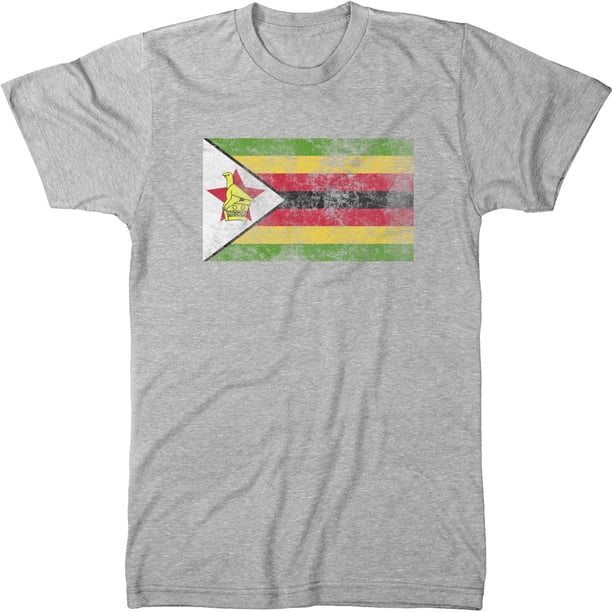 Trunk Candy Distressed Zimbabwe Flag Men's Modern Fit TShirt