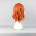 thumbnail image 5 of Unique Bargains Human Hair Wigs for Lady 14" Orange Wigs with Wig Cap Shoulder Length, 5 of 6