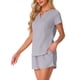 thumbnail image 4 of Conjunto de lounge de punto waffle para mujer INSPIRE CHIC de 2 piezas, traje deportivo con bolsillos, talla XL, gris, 4 of 5