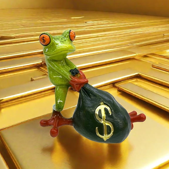 Money Bag, Dollar, Frog Figurine/ Decor Frog Figurine Funny Cute Resin Frog Statue Desk Decor Sculpture Modern Home Decor Aesthetic Figurines For Living Room Bedroom Bookshelf Cabinets Shelf Decora