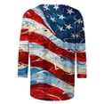 thumbnail image 4 of PuLe Long Sleeve Shirts for Women 3/4 Length Sleeve Womens Tops Summer Three Quarter Striped Shirts Dressy Casual Printed Tunic Tops Women Blouses, 4 of 5