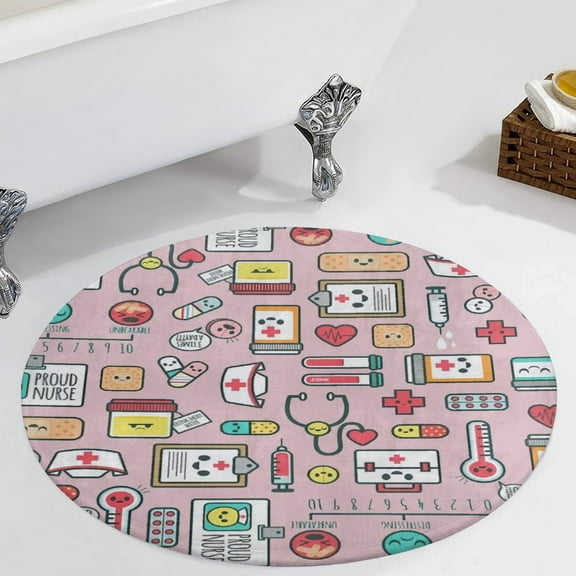 Proud to Be A Nurse Round Carpet Circle Rug Outdoor Patio Area Rug Washable Large Area Rugs Hallway Room Decor Fitness Mats