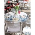 thumbnail image 4 of Outdoor Tablecloth with Umbrella Hole and Zipper, Blue Eucalyptus Christmas Round Table Cloth 54 Inch Waterproof Tablecloth, Xmas Floral Poinsettia Snowflake Picnic Table Cover for Patio Camping, 4 of 7
