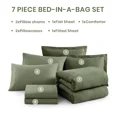 thumbnail image 3 of Amberspace Cationic Dyeing 7-piece Bed in a Bag Comforter Set with Sheets,Olive Green,Queen, 3 of 7