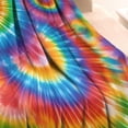 thumbnail image 3 of Colorful Rainbow Tie Dye Spiral Pattern Blanket,Comfortable Soft Lamb Wool Throw Blanket,All Season,Warm Lightweight Blankets for Sofa Bed Couch Living Room Chair,30"x40", 3 of 4
