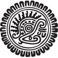 thumbnail image 1 of Printtoo Wooden Round Aztec Design Rubber Stamp Scrap-booking Craft Textile-3 Inch, 1 of 1
