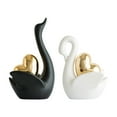 thumbnail image 3 of 2 figuras de cisne, estatuas modernas para decoración de pareja, adorno de mesa para decoración En blanco y negro, 3 of 9