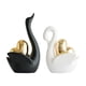 thumbnail image 3 of 2 figuras de cisne de cerámica para decoración de pareja, adorno para sala de estar. En blanco y negro, 3 of 9
